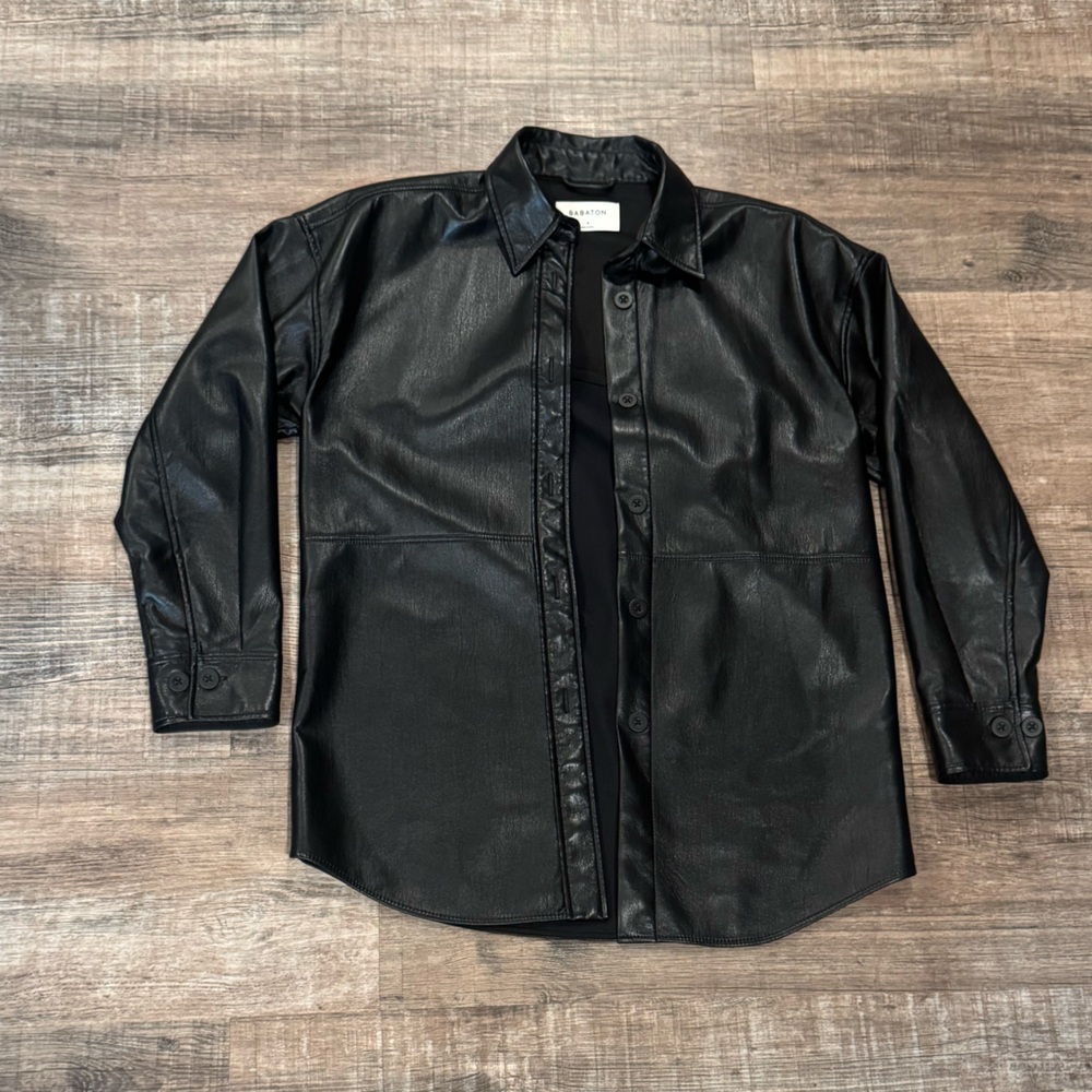 EUC Babaton Pelli Vegan Leather Shirt Jacket - Size Small